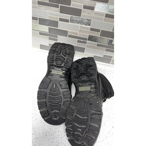 Interceptor Men Boots 10 Black Leather Lace Up Force 6" Steel Toe Tactical Shoes - Picture 5 of 5